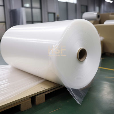80 micron di pellicola in PE mono bianca traslucida orientata all'asse utilizzata come copertura protettiva