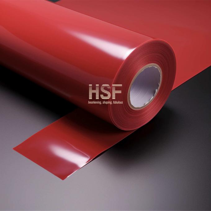 40μm Opaque Red PE Release Film sample showing red coloration and surface texture